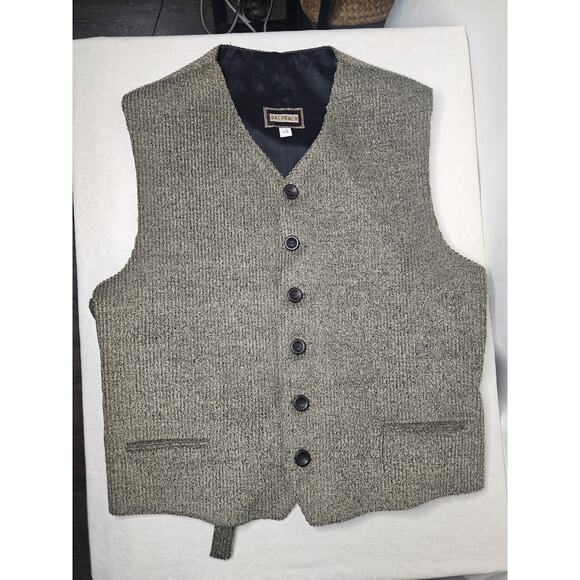 Vintage Bachrach Suit Separate Vest Size Large Wool Blend Tan Textured - Picture 4 of 9